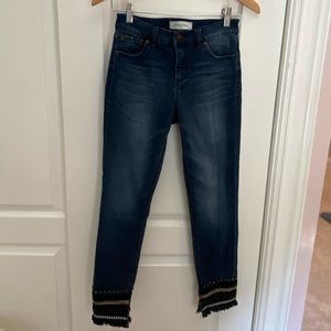 BLUE REVIVAL HIGH WAIST EMBROIDERED JEANS